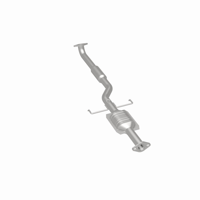 MagnaFlow 93195 hm grade direct-fit catalytic converter, rear three-quarter view of the turntable spin
