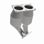MagnaFlow 49103 oem grade direct-fit catalytic converter, rear three-quarter view of the turntable spin
