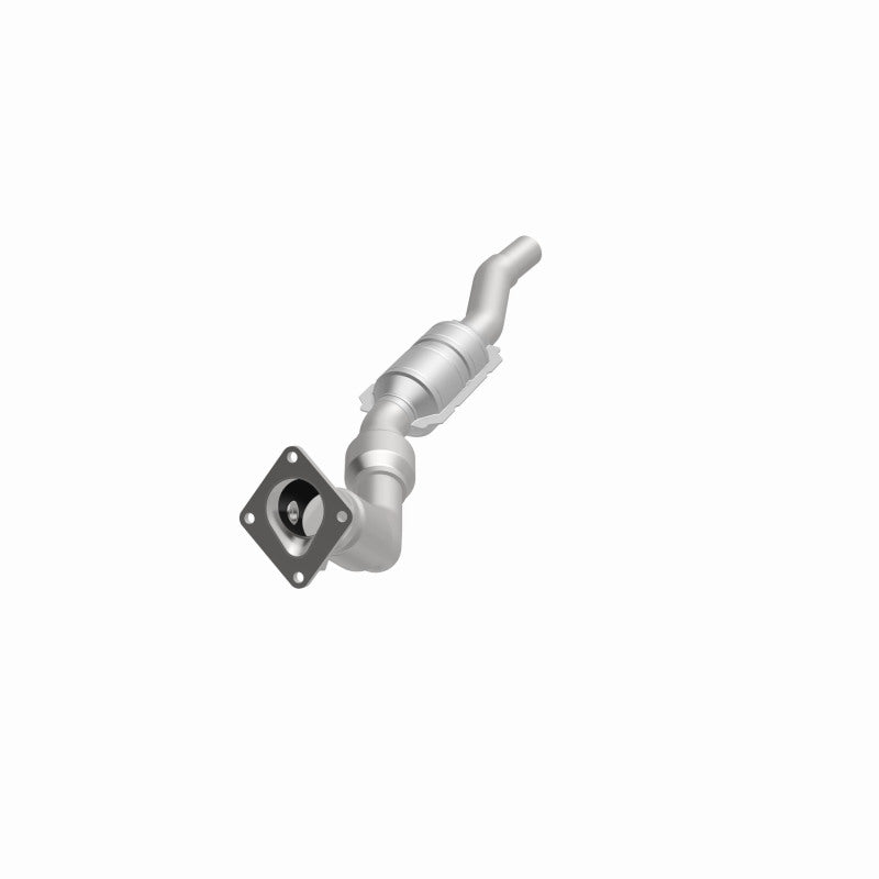 MagnaFlow 24893 hm grade direct-fit catalytic converter, opposite front three-quarter view of the turntable spin