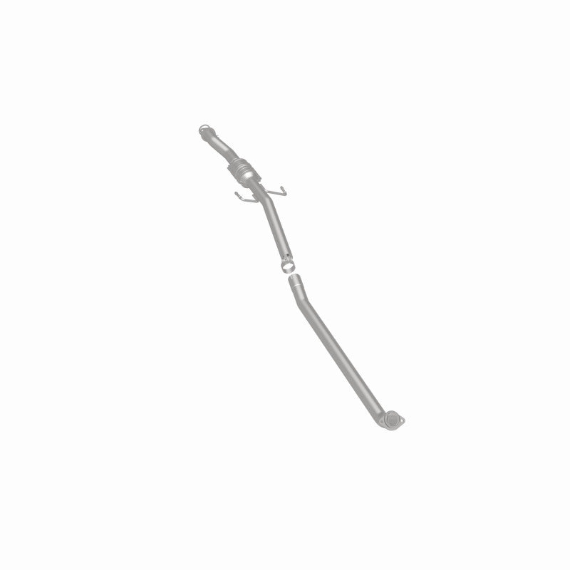 MagnaFlow 457031 carb direct-fit catalytic converter, rear three-quarter view of the turntable spin