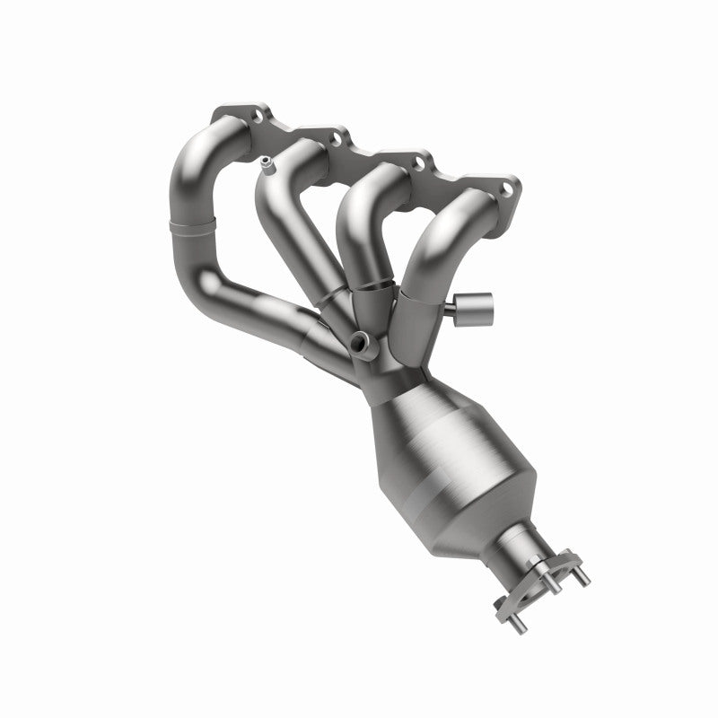 MagnaFlow 452028 carb manifold converter, side view of the turntable spin