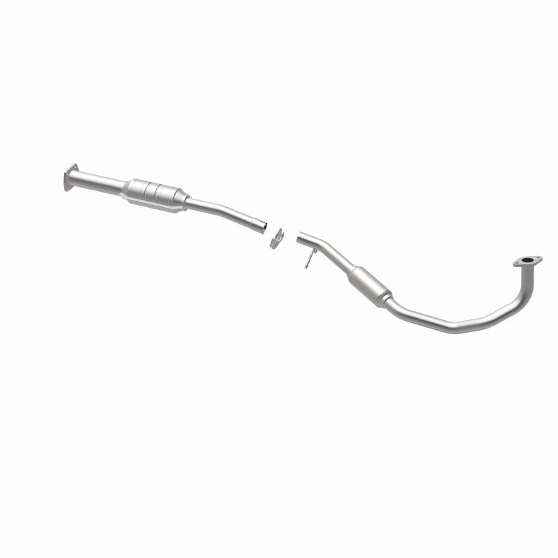 MagnaFlow 23413 hm grade direct-fit catalytic converter, opposite rear three-quarter view of the turntable spin