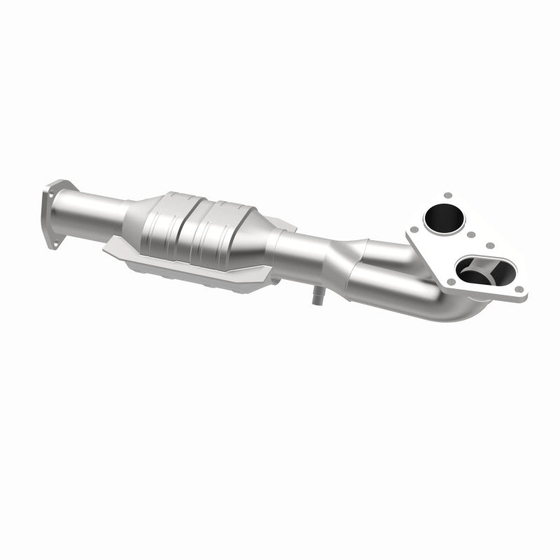 MagnaFlow 23555 epa direct-fit catalytic converter, opposite rear three-quarter view of the turntable spin