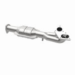 MagnaFlow 23555 epa direct-fit catalytic converter, opposite rear three-quarter view of the turntable spin