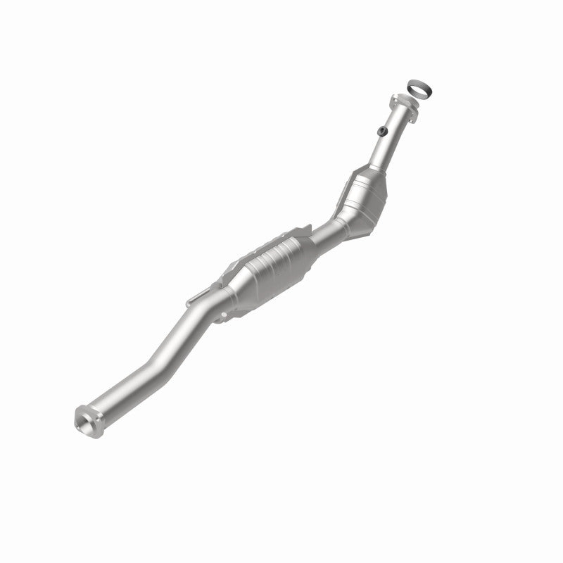 MagnaFlow 52112 oem grade direct-fit catalytic converter, rear view of the turntable spin