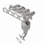 MagnaFlow 452037 carb manifold converter, rear view of the turntable spin