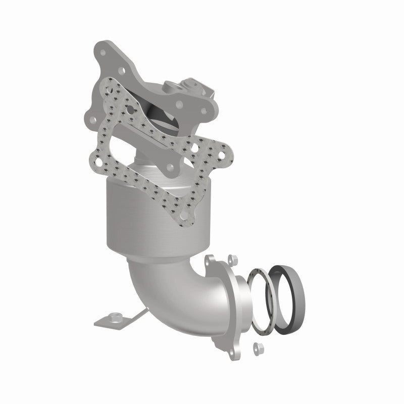 MagnaFlow 52032 oem grade manifold converter, side view of the turntable spin