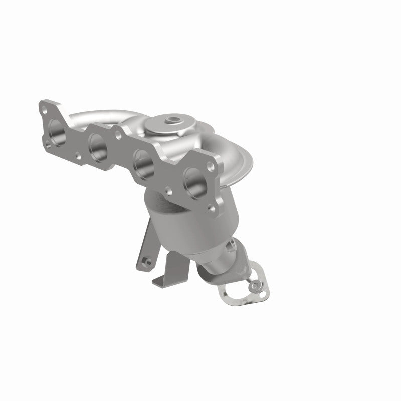 MagnaFlow 52590 oem grade manifold converter, opposite front three-quarter view of the turntable spin
