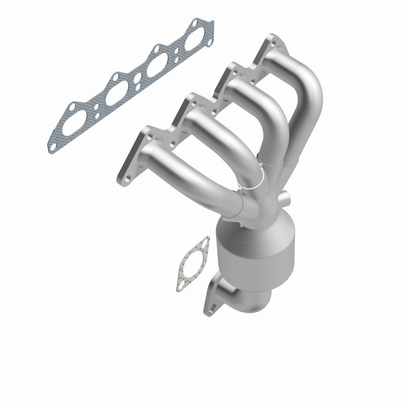 MagnaFlow 52447 oem grade manifold converter, rear view of the turntable spin