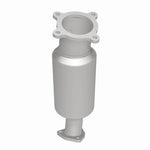 MagnaFlow 5561163 carb direct-fit catalytic converter, opposite rear three-quarter view of the turntable spin