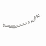 MagnaFlow 49731 oem grade direct-fit catalytic converter, front three-quarter view of the turntable spin