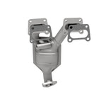 MagnaFlow 452023 carb manifold converter, opposite rear three-quarter view of the turntable spin
