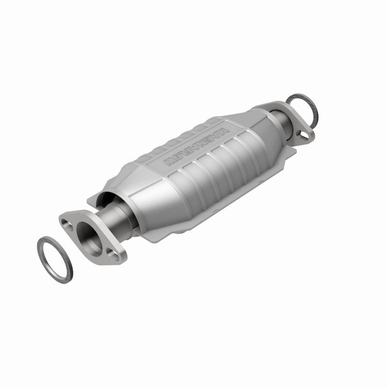 MagnaFlow 23244 hm grade direct-fit catalytic converter, rear view of the turntable spin