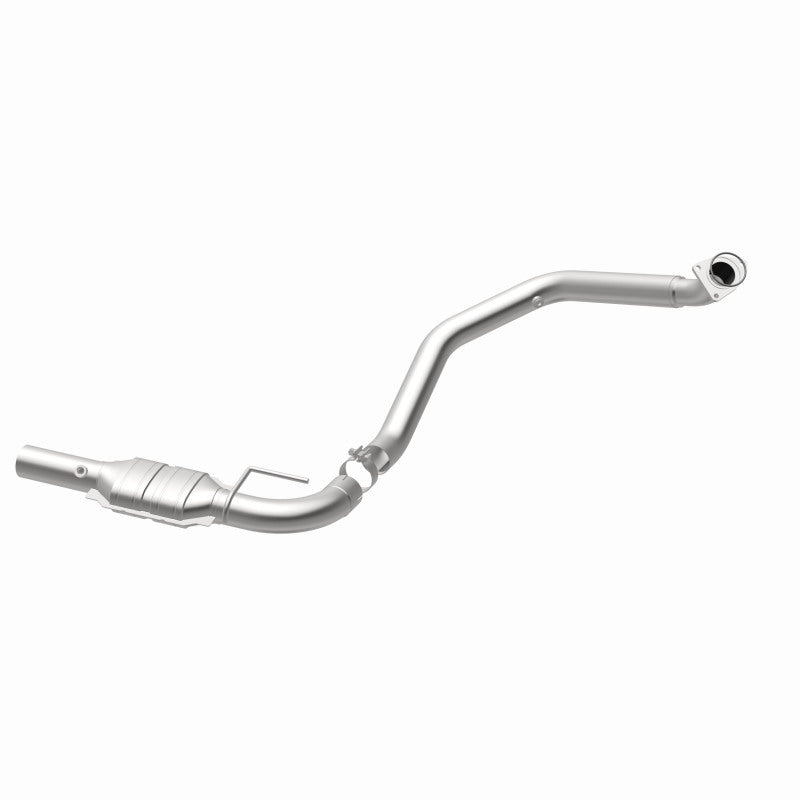MagnaFlow 49601 oem grade direct-fit catalytic converter, opposite rear three-quarter view of the turntable spin