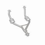 MagnaFlow 23340 epa direct-fit catalytic converter, rear three-quarter view of the turntable spin
