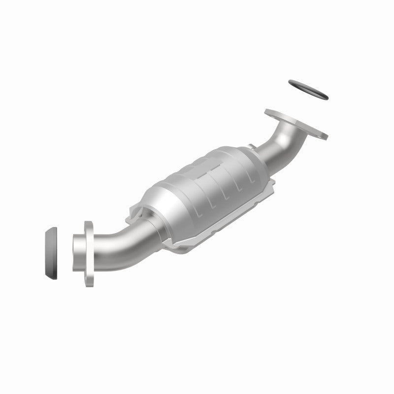 MagnaFlow 24930 hm grade direct-fit catalytic converter, rear view of the turntable spin