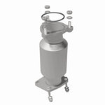 MagnaFlow 52909 oem grade direct-fit catalytic converter, rear view of the turntable spin