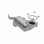 MagnaFlow 51430 oem grade direct-fit catalytic converter, front three-quarter view of the turntable spin