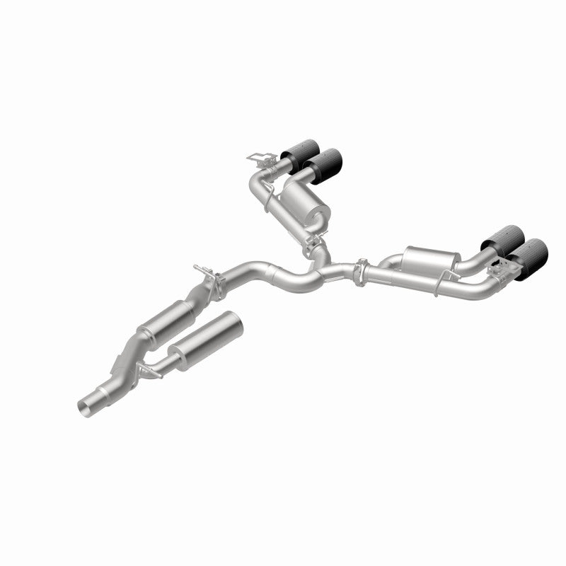 MagnaFlow 19617 neo series cat-back exhaust, rear view of the turntable spin
