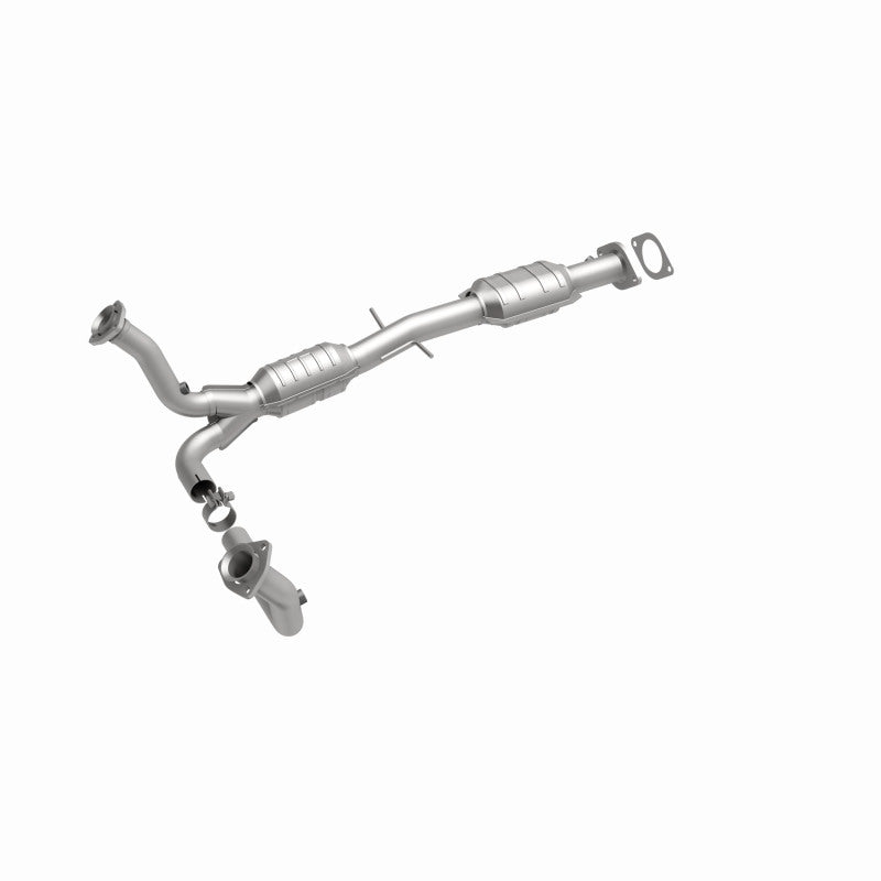 MagnaFlow 49945 oem grade direct-fit catalytic converter, front three-quarter view of the turntable spin