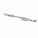 MagnaFlow 24420 hm grade direct-fit catalytic converter, opposite rear three-quarter view of the turntable spin