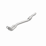 MagnaFlow 4481683 carb direct-fit catalytic converter, opposite front three-quarter view of the turntable spin