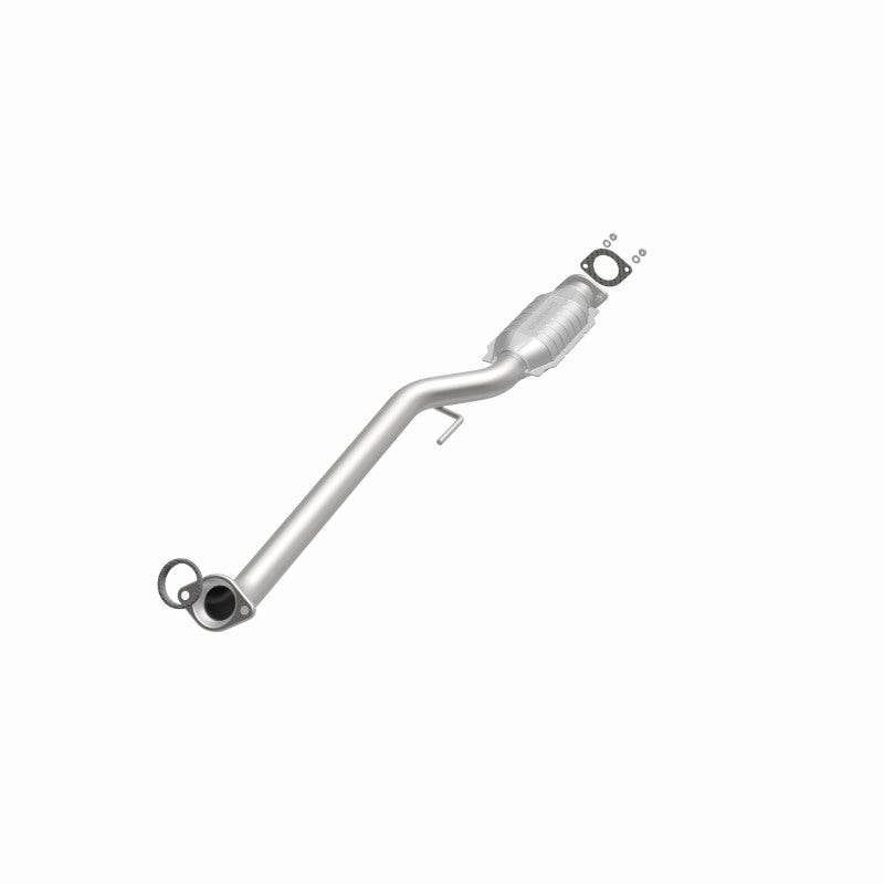 MagnaFlow 23134 hm grade direct-fit catalytic converter, opposite front three-quarter view of the turntable spin