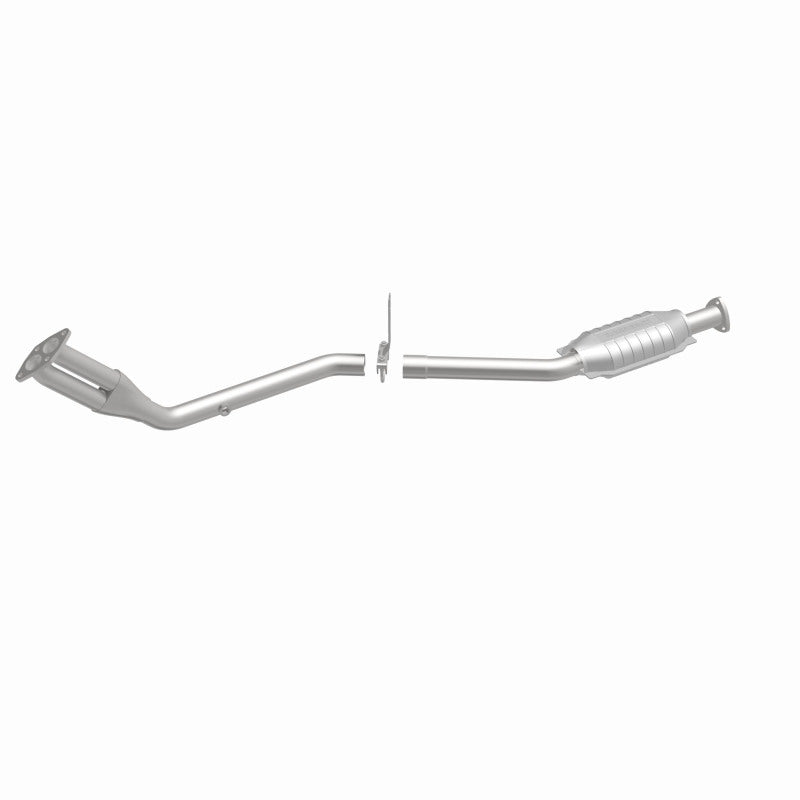 MagnaFlow 23551 epa direct-fit catalytic converter, front three-quarter view of the turntable spin
