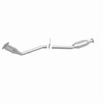 MagnaFlow 23551 epa direct-fit catalytic converter, front three-quarter view of the turntable spin