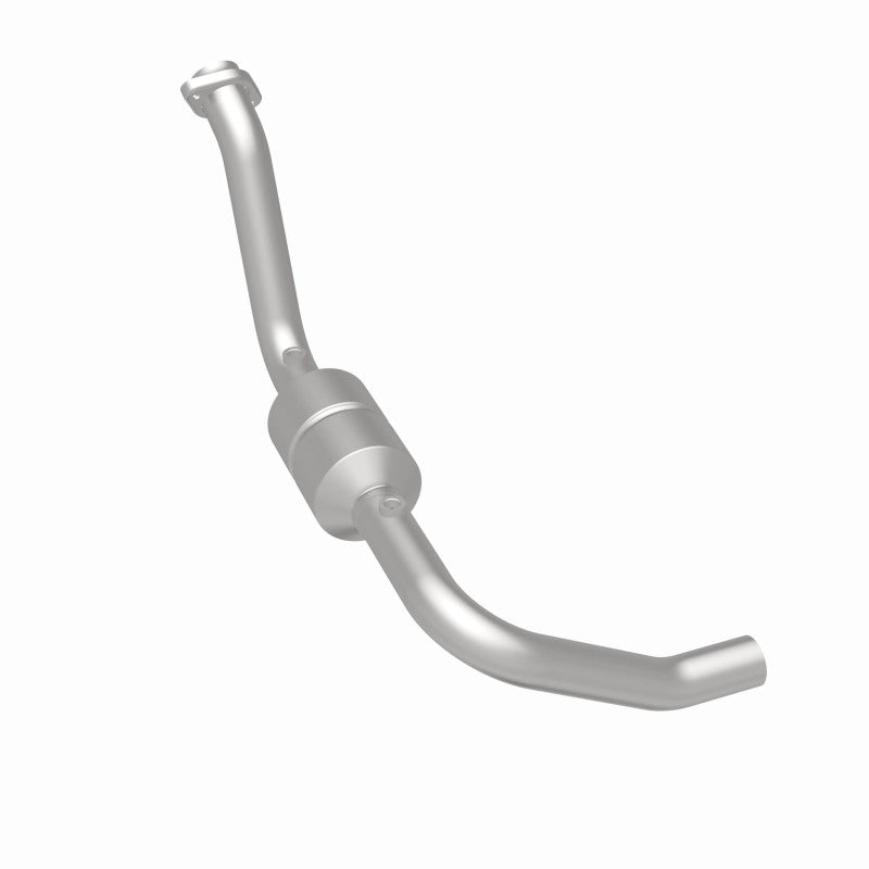 MagnaFlow 93250 hm grade direct-fit catalytic converter, rear three-quarter view of the turntable spin