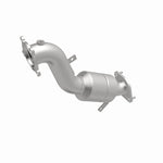 MagnaFlow 551573 carb direct-fit catalytic converter, front three-quarter view of the turntable spin