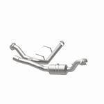 MagnaFlow 52592 oem grade direct-fit catalytic converter, opposite rear three-quarter view of the turntable spin