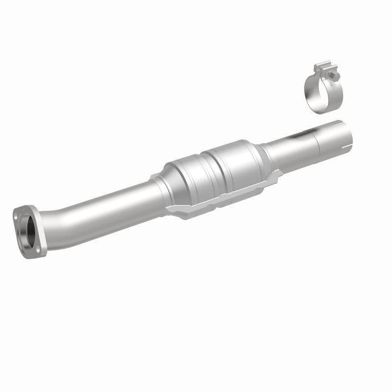 MagnaFlow 52108 oem grade direct-fit catalytic converter, front three-quarter view of the turntable spin