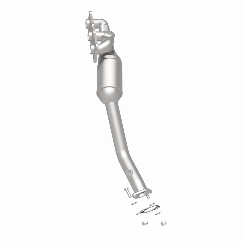 MagnaFlow 50290 hm grade manifold converter, rear three-quarter view of the turntable spin
