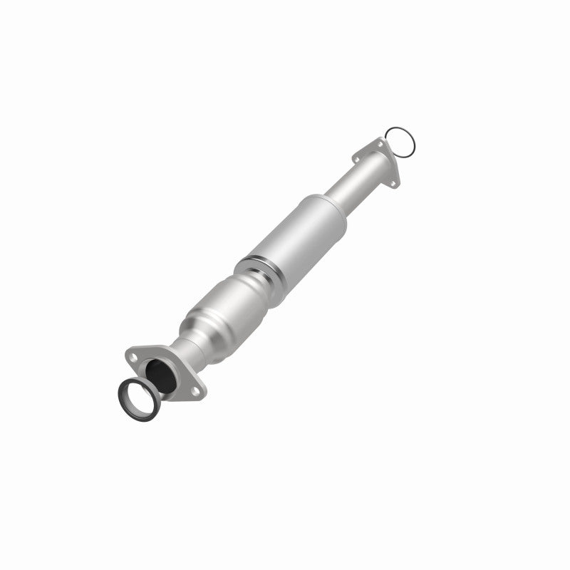 MagnaFlow 23618 epa direct-fit catalytic converter, opposite front three-quarter view of the turntable spin