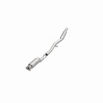 MagnaFlow 5461133 carb direct-fit catalytic converter, opposite front three-quarter view of the turntable spin