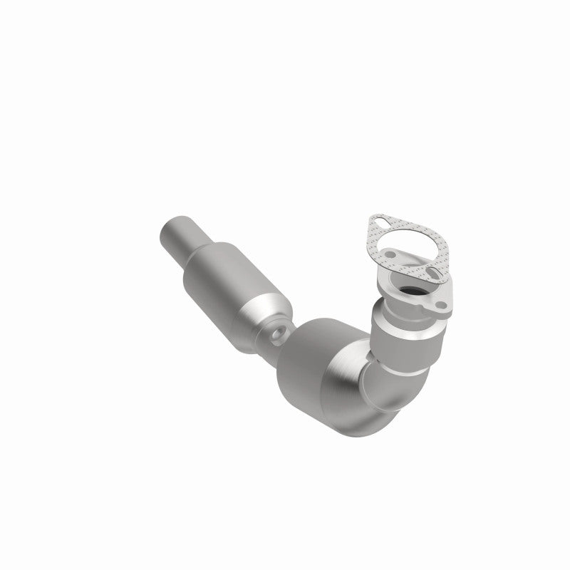 MagnaFlow 49938 oem grade direct-fit catalytic converter, front three-quarter view of the turntable spin