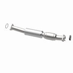MagnaFlow 23618 epa direct-fit catalytic converter, opposite rear three-quarter view of the turntable spin
