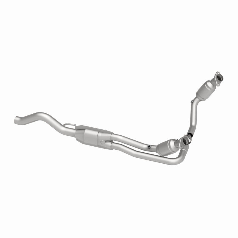 MagnaFlow 93181 hm grade direct-fit catalytic converter, opposite rear three-quarter view of the turntable spin