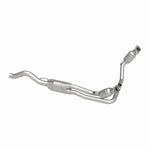 MagnaFlow 93181 hm grade direct-fit catalytic converter, opposite rear three-quarter view of the turntable spin