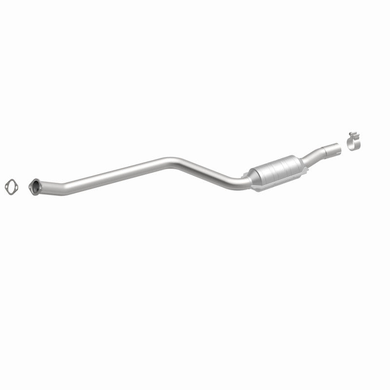 MagnaFlow 52480 oem grade direct-fit catalytic converter, front three-quarter view of the turntable spin
