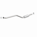 MagnaFlow 52480 oem grade direct-fit catalytic converter, front three-quarter view of the turntable spin