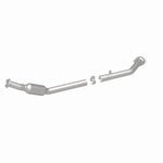MagnaFlow 4561030 carb direct-fit catalytic converter, rear three-quarter view of the turntable spin