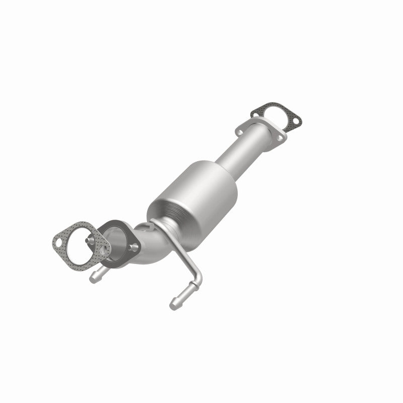 MagnaFlow 5571421 carb direct-fit catalytic converter, opposite front three-quarter view of the turntable spin