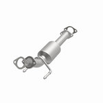 MagnaFlow 5571421 carb direct-fit catalytic converter, opposite front three-quarter view of the turntable spin
