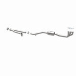 MagnaFlow 52202 oem grade manifold converter, opposite rear three-quarter view of the turntable spin
