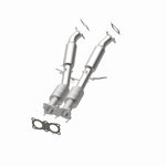 MagnaFlow 52276 oem grade direct-fit catalytic converter, opposite rear three-quarter view of the turntable spin