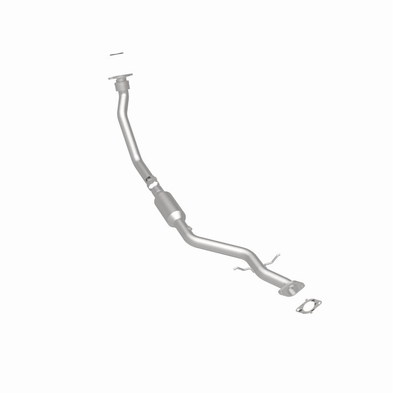 MagnaFlow 23485 hm grade direct-fit catalytic converter, rear three-quarter view of the turntable spin