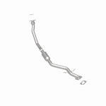 MagnaFlow 23485 hm grade direct-fit catalytic converter, rear three-quarter view of the turntable spin