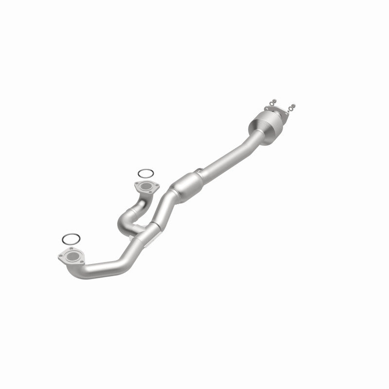 MagnaFlow 52756 oem grade direct-fit catalytic converter, opposite front three-quarter view of the turntable spin